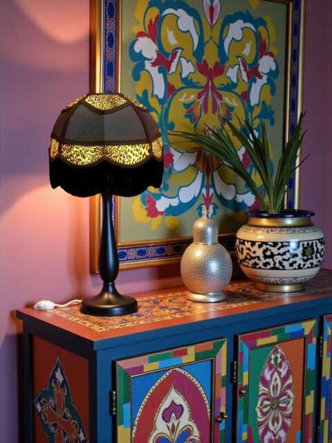 stunning Leopard Print Dome Lampshade With Black Fringe, Made in The UK - Animal Fabric Lamp Shades - image 1