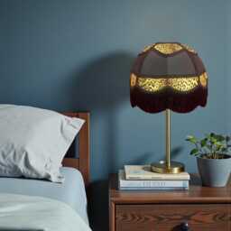 stunning Leopard Print Dome Lampshade With Black Fringe, Made in The UK - Animal Fabric Lamp Shades - thumbnail 2