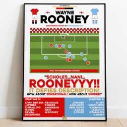 Wayne Rooney V Manchester City Print, United Football Wall Art, Posters, Man Utd Fc - thumbnail 2