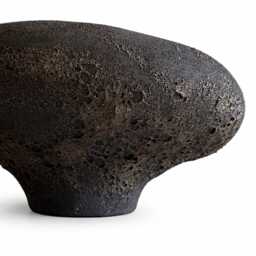 Fossil Echo Series - Textured Black Stoneware Vase - Wabi-Sabi Organic Form, Sculptural Home Decor, Limited Edition - thumbnail 2