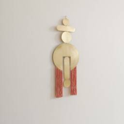 Brass Wall Hanging. Mid-Century Modern Metal Art. Wall Decor Sculpture. Home Living Room Decoration. Hanging Sculpture - thumbnail 3