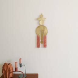Brass Wall Hanging. Mid-Century Modern Metal Art. Wall Decor Sculpture. Home Living Room Decoration. Hanging Sculpture - thumbnail 2