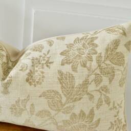 Beige Floral Lumbar Pillow Cover Jacquard Woven Decorative Cushion - thumbnail 2