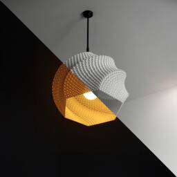 Modern Geometric Pendant Lamp Shade - Various Colours & Sizes Sustainable 3D Printed Lighting Textured Design - thumbnail 2