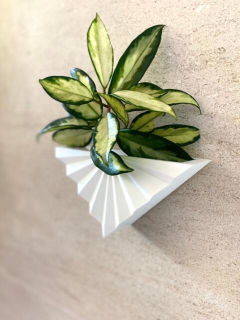 Mid Century Modern Circle Wall Planter Off White Matte Finish - image 1