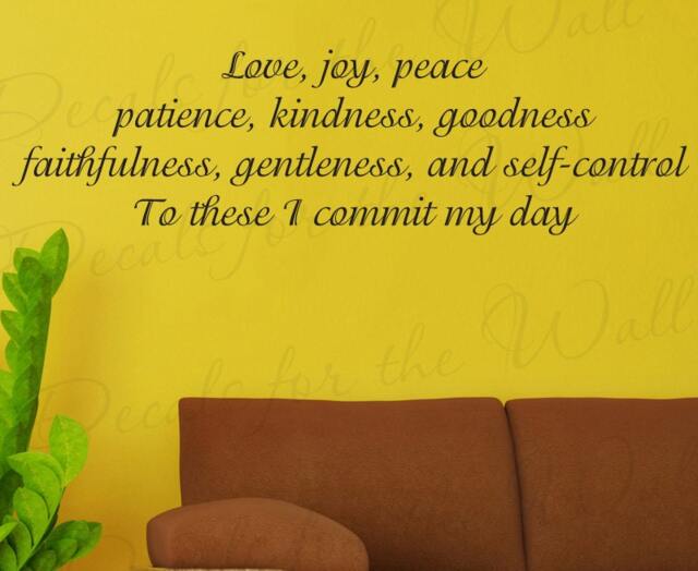 Love Joy Peace Patience Kindness Goodness Inspirational Home Living Room Religious God Bible Vinyl Quote Wall Decal Art Sticker Decor R39 - image 1