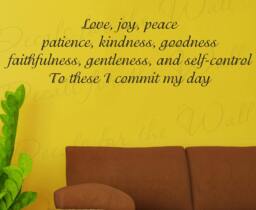 Love Joy Peace Patience Kindness Goodness Inspirational Home Living Room Religious God Bible Vinyl Quote Wall Decal Art Sticker Decor R39 - thumbnail 1