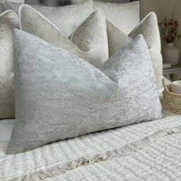 Handmade Ivory Natural Herringbone Cushion Cover, Countryside Home Decor, 12x20 - Double Sided - thumbnail 3