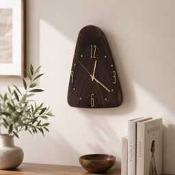 Unique Walnut Wood Clock - Handmade Sculptural Wall Clock, One Of A Kind Natural Edge Wooden Modern Rustic Home Decor - thumbnail 2