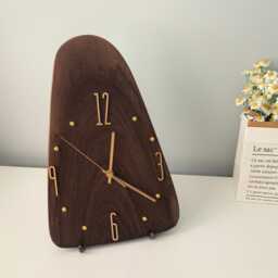 Unique Walnut Wood Clock - Handmade Sculptural Wall Clock, One Of A Kind Natural Edge Wooden Modern Rustic Home Decor - thumbnail 3