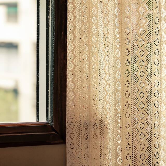 Handmade Cotton Crochet Curtain Shabby Chic Floral Window Treatments - image 1