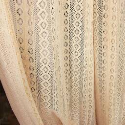 Handmade Cotton Crochet Curtain Shabby Chic Floral Window Treatments - thumbnail 2