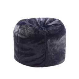 Navy Faux Fur Beanbag Large Luxury Vegan Suede Base - thumbnail 1