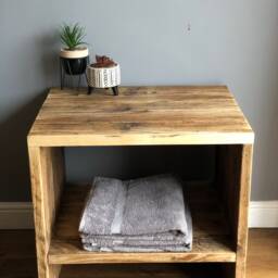 Reclaimed Solid Wood Vanity Unit - Bathroom Storage Sink Stand Rustic - thumbnail 2