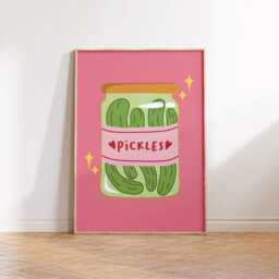 Pickles Print Poster, Living Room Wall Print, Bedroom Decor, Typography Art Dopamine Bar Kitchen Portrait - thumbnail 3