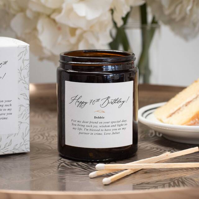 Personalised 70Th Birthday Candle - Thoughtful, Unique, Gift - image 1
