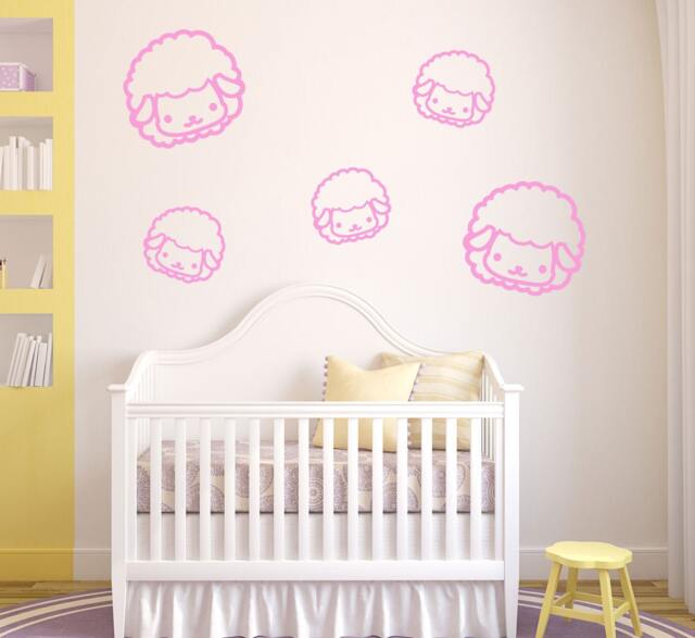 Adorable Counting Sheep Vinyl Wall Decal Set - Includes 5 Individual - image 1