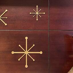 Mid Century Modern Atomic Stars - 3D Printed & Painted Gold, Silver, Or Unpainted Natural Black ~ Wall Art/Decor - thumbnail 3