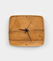 Rysu - Wooden Wall Clock. Carved Out Of A Single Beech Piece in Form Mountain Range - thumbnail 1