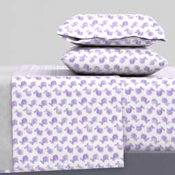 Rabbit Sheets - Purple Watercolor Bunny By Littlearrowdesign Spring Easter Decor Kids Cotton Sateen Sheet Set Bedding Spoonflower