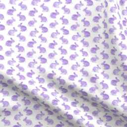 Rabbit Sheets - Purple Watercolor Bunny By Littlearrowdesign Spring Easter Decor Kids Cotton Sateen Sheet Set Bedding Spoonflower - thumbnail 4