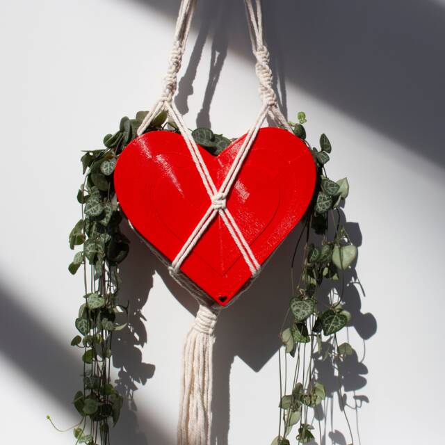Hanging Heart Planter, Sconce, Valentines Day V-Day Pot, Heart-Shaped Pot - Planter Only, String/Macrame Not Included - image 1