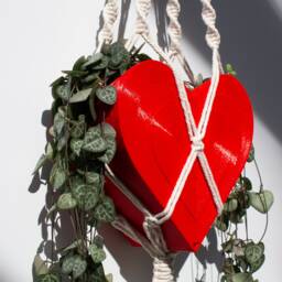 Hanging Heart Planter, Sconce, Valentines Day V-Day Pot, Heart-Shaped Pot - Planter Only, String/Macrame Not Included - thumbnail 3