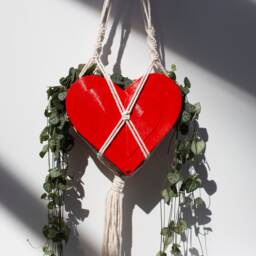 Hanging Heart Planter, Sconce, Valentines Day V-Day Pot, Heart-Shaped Pot - Planter Only, String/Macrame Not Included - thumbnail 1