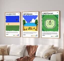 Choose Your Zelda Poster - Video Game Wall Art Print Retro Gaming Gift A5-A4-A3-A2-A1 Unframed Canvas For Frame Or Hanger Bars - thumbnail 1