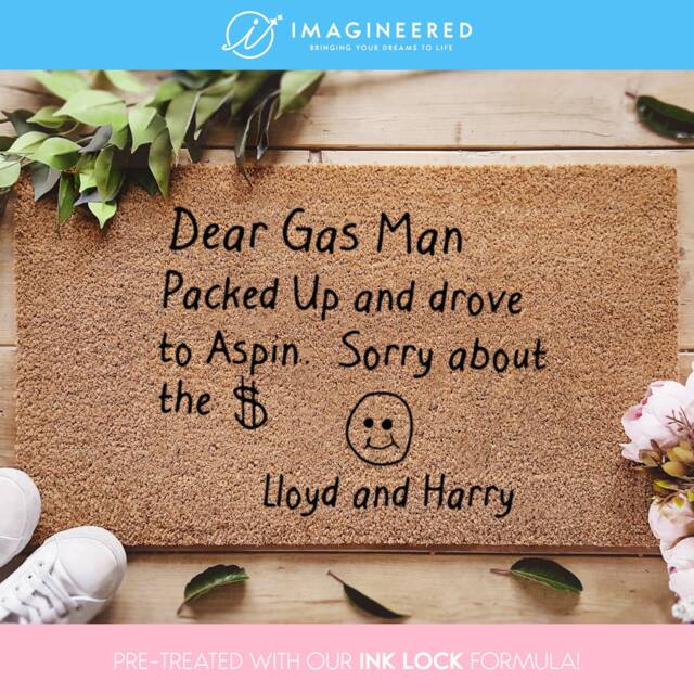 Dumb & Dumber Doormat - Dear Gas Man Quote Lloyd Harry Funny Welcome Gift Family Personalized Tv Mat - image 1
