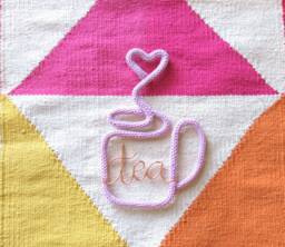 Knitted Wire Tea Cup Wall Art Tea Lover Gift Sign Kitchen Decor, Related Gifts Party Decorations
