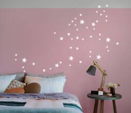 Star Wall Decals, Mixed Size White Wall Sticker Stars , 2, 5 Up To 7 cm Sized, Art Stickers, Kids Room Decals & Home Decor