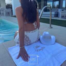Personalized Wedding Towel - Embroidered Bridal Shower Gift - thumbnail 3