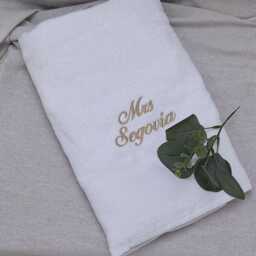 Personalized Wedding Towel - Embroidered Bridal Shower Gift - thumbnail 2