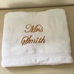 Personalized Wedding Towel - Embroidered Bridal Shower Gift - thumbnail 4