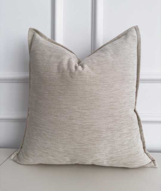 Chenille Velvet Beige Cushion Cover Decorative Throw Pillow Cover, - All Sizes - image 1