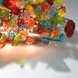 Up Sconce Lighting With Rainbow Flowers & Leaves For Hall, Living Room - Decorative Wall Lamp - thumbnail 3