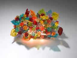 Up Sconce Lighting With Rainbow Flowers & Leaves For Hall, Living Room - Decorative Wall Lamp
