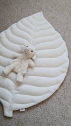 Faux Fur Leaf Playmat Milk White Baby Mat