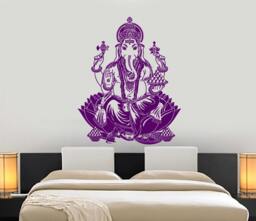 Wall Vinyl Decal Yoga Pose Buddha Spiritual Studio Room Buddhism Hinduism Modern Home Decor - #1226Dz - thumbnail 1