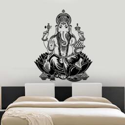 Wall Vinyl Decal Yoga Pose Buddha Spiritual Studio Room Buddhism Hinduism Modern Home Decor - #1226Dz - thumbnail 2