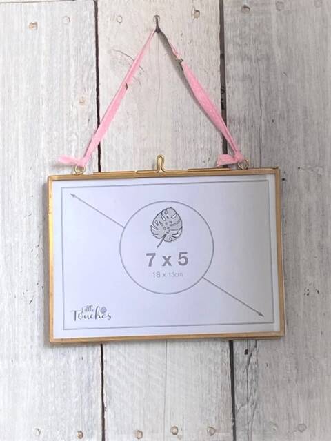 Antique Gold Folding Picture Frame Vintage Hanging Gallery Decor - 7x5 Inch - image 1