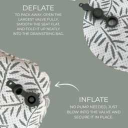 Inflataboost Travel Booster Seat Floral Sage, Compact Design - thumbnail 3