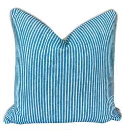 Cushions Made in Fermoie Luxury Poulton Stripe Turquoise Blue Cushion Pillow Cover - thumbnail 2