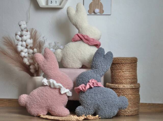 Soft Bunny With Scarves - Easter Decor - 25 Options For You Spring Pillow - image 1