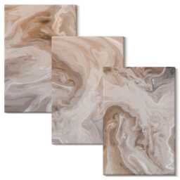Canvas Art Set Of 3 - Marble Patterns Stone Textures, Brown Large Wall Art, Natural Textures Decor - thumbnail 2