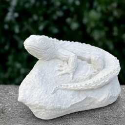 Garden Lizard Statue Concrete Monster Figurine Stone Demon Decoration Handmade Ornament Front Door Decor Lizard Lover Gift Yard Art - thumbnail 3