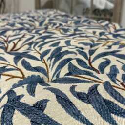 Handmade Leaf Pattern Ottoman, Upholstered Coffee Table Footstool - thumbnail 2