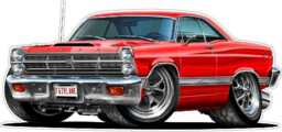 1966-67 Fairlane Car Wall Decal Officially Licensed Ford Decor - thumbnail 1