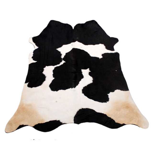 Black & White Cowhide Rug Large Hair-On Leather Accent - 54x52 Inches - image 1